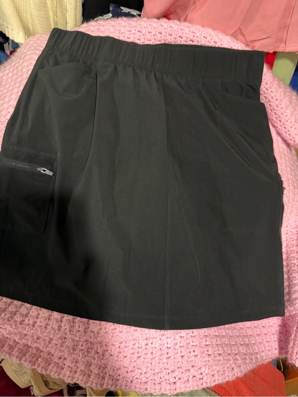 Talbots Black Skirt with Shorts, pockets, Elastic Waist
